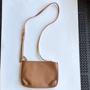 Tory Burch Leather Tassel Crossbody Bag in Tan - Classic Women’s Shoulder Bag